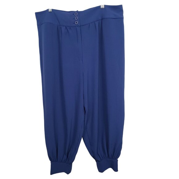 Melissa McCarthy Seven7 Pants - Melissa McCarthy NEW 1X Pants Flowy Cropped Capri Button Cuff Elastic Waist Hems